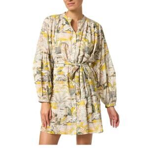 Chufy Womens Bruna Mini Dress Long Sleeve Cotton Printed Catania Size M NEW